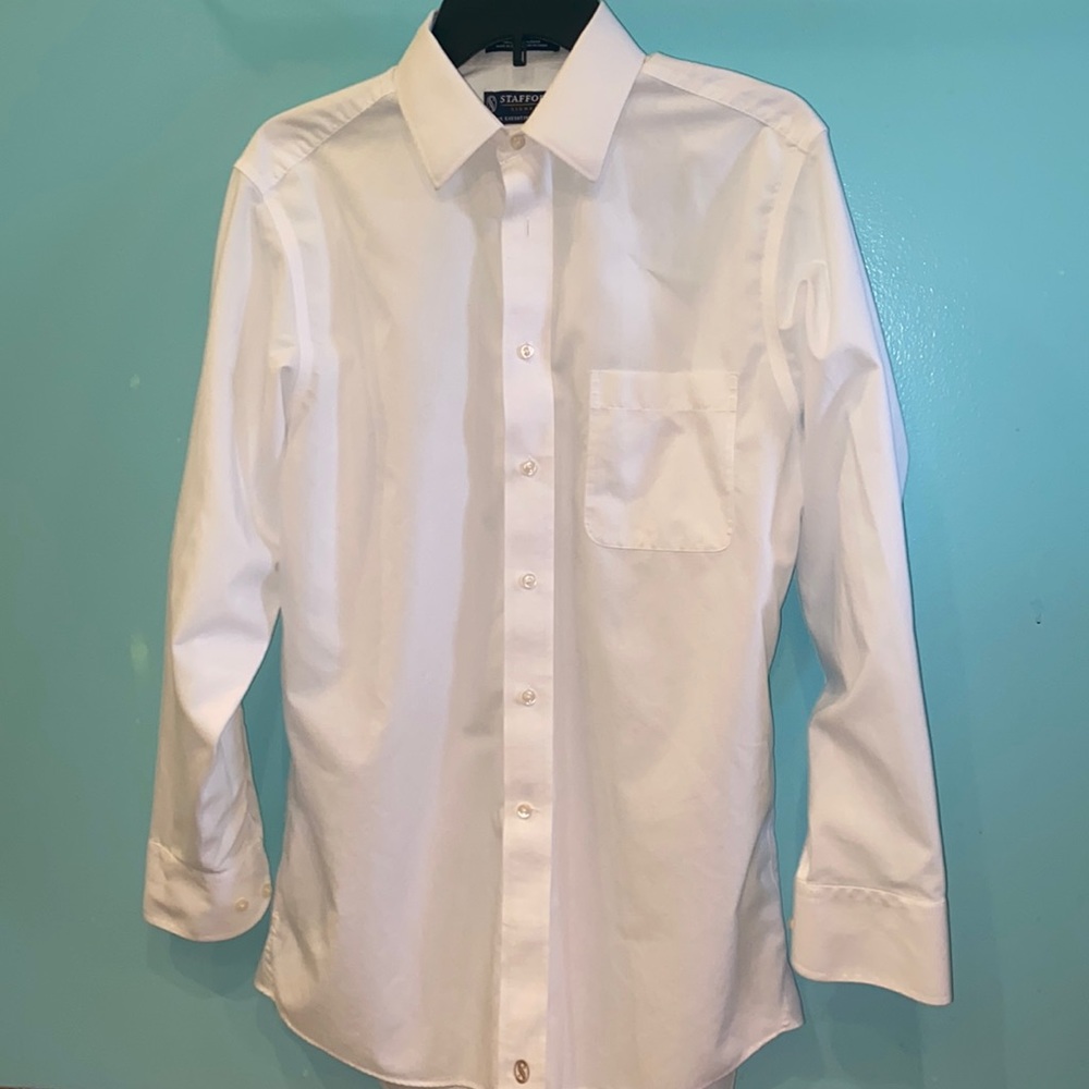 Regular fit long sleeve white dress shirt